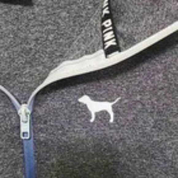 PINK ULTIMATE VICTORIA'S SECRET Gray Half Zip Collar Active Jacket - Size Large - Picture 3 of 10